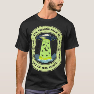 Camiseta A Pesca Aqui É Fora Deste Mundo UFO Fishing