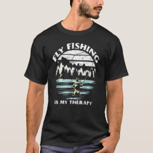 Camiseta A pesca com mosca é minha terapia Pescador Lago Pe