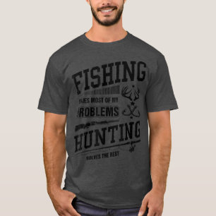 Camiseta A pesca de homens resolve a maioria dos meus probl