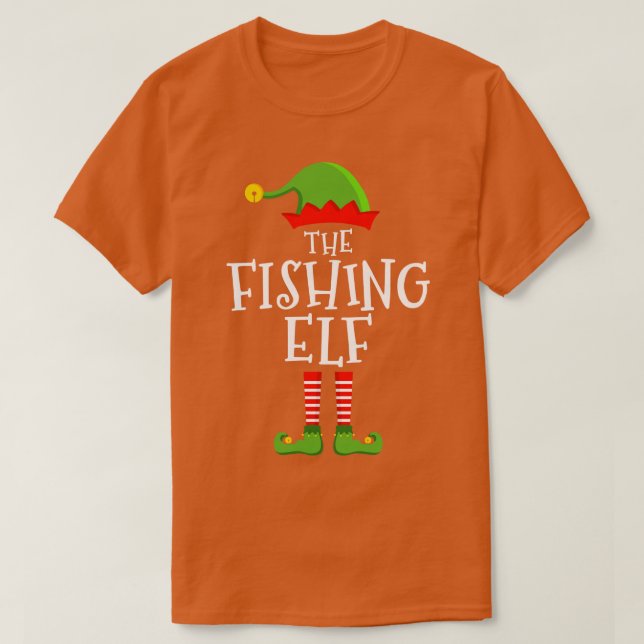 Camiseta A pesca de natal engraçado combinando com o pijama (Frente do Design)