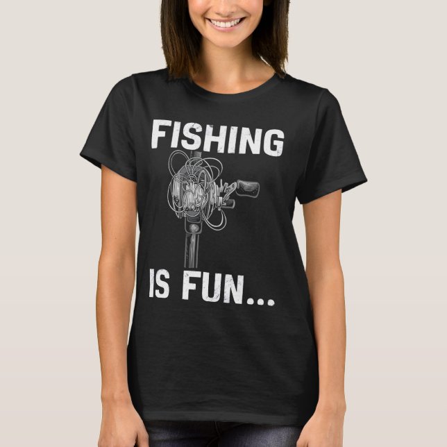 Camiseta A pesca é divertida Peixe do Ninho de Pássaro (Frente)