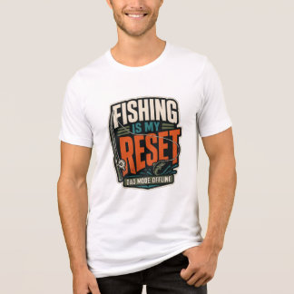 Camiseta A Pesca É Meu Reset Pai Modo Offline Divertido Pes