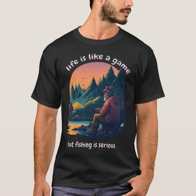 Camiseta A pesca é um modo de vida Presente para o Pescador (Frente)