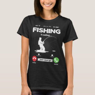 Camiseta A Pesca Está Chamando Eu Devo Ir Caça com Vara Hob