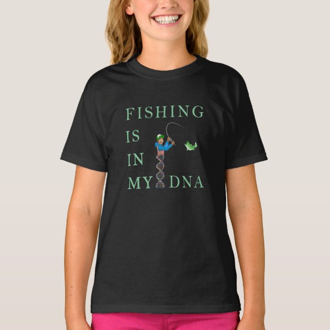 Camiseta A pesca está no meu DNA (Frente)
