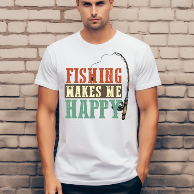 Camiseta A pesca me faz feliz  (Criador carregado)