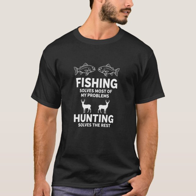 Camiseta A Pesca Resolve a Maior Parte dos Meus Problemas a (Frente)