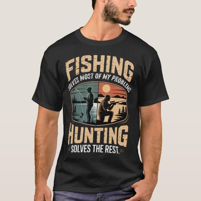 Camiseta A Pesca Resolve a Maior Parte dos Meus Problemas a (Frente)
