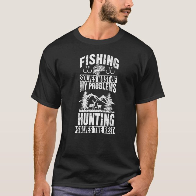 Camiseta A pesca resolve a maioria dos meus problemas Caça  (Frente)