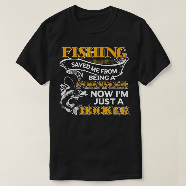 Camiseta A Pesca Salvou-Me De Me Tornar (Frente do Design)