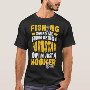 Camiseta A pesca salvou-me pescador de peixes hobby present