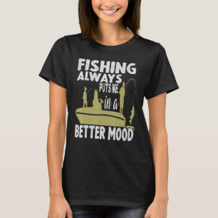 Camiseta a pesca sempre me põe de melhor humor barco costa
