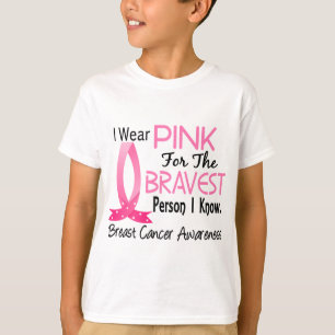 Camiseta A pessoa a mais brava eu conheço o cancro da mama