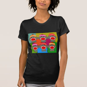 Camiseta A peúga Monkeys o pop art--Presentes da arte