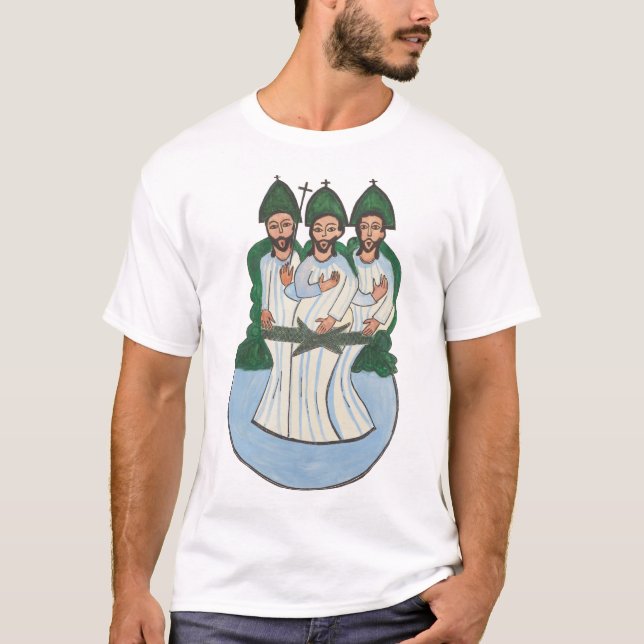 Camiseta A pintura de arte popular da Santa Trindade (Frente)