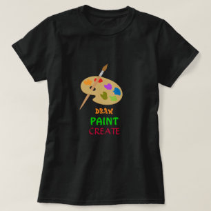 Camiseta A pintura do desenhar cria a arte da paleta do