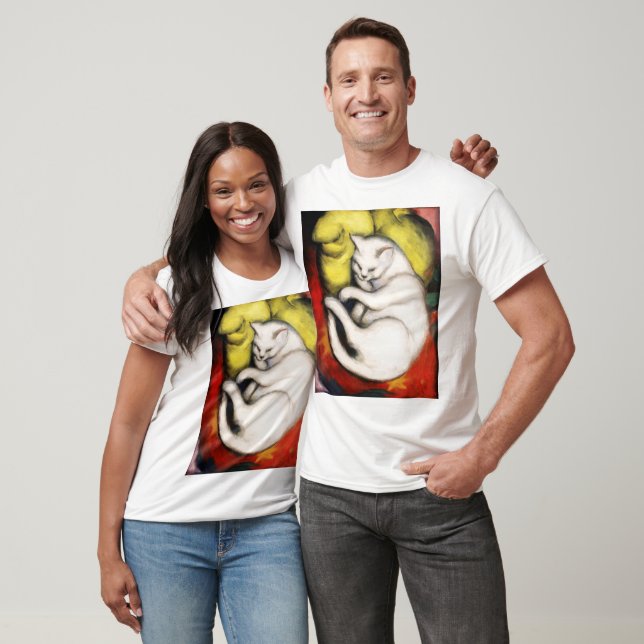 Camiseta A pintura do Gato Branco de Franz Marc (Unissex)