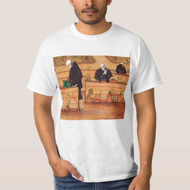 Camiseta A pintura do Jardim por Hugo Simberg (Frente)
