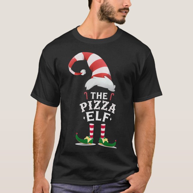 Camiseta A Pizza Elf Engraçada Papai noel Pullove (Frente)