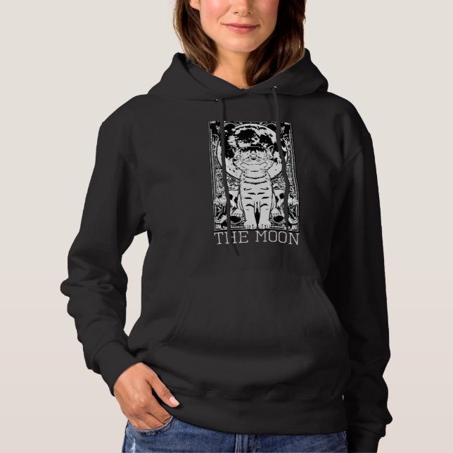 Camiseta A Placa De Lua Tarot Spooky Cat Witchy Gothic Wicc (Frente)