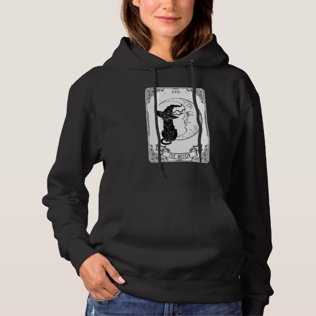 Camiseta A Placa de Tarot da Lua Negra-Negra Crescen (Frente)