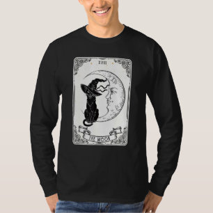 Camiseta A Placa de Tarot da Lua Negra-Negra Crescen