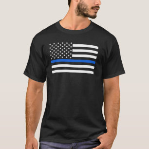 Camiseta A polícia da bandeira americana dilui Blue Line