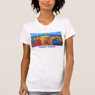 Camiseta A praia colore a camisola de alças