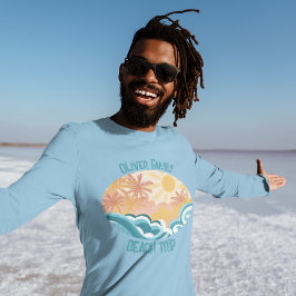 Camiseta A Praia da Vintage Cóta Onda Surf Sol Longa Folha