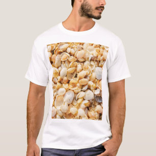 Camiseta A praia de verão texturizou Seashell.