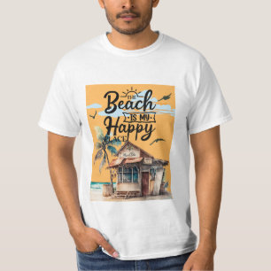 Camiseta A praia é o meu feliz lugar verão
