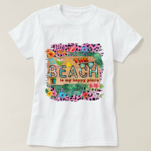 Camiseta A praia é o meu lugar feliz