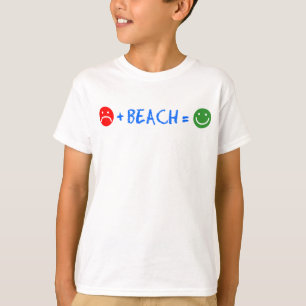 Camiseta A praia positiva iguala feliz