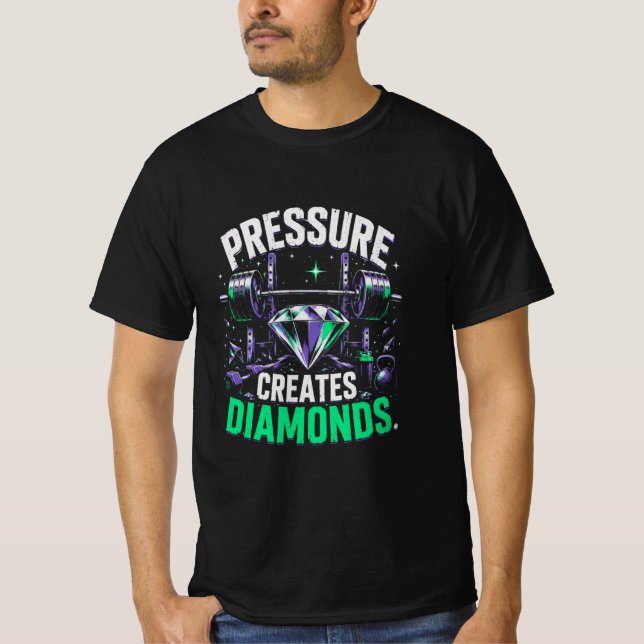 Camiseta A pressão cria diamantes  (Frente)