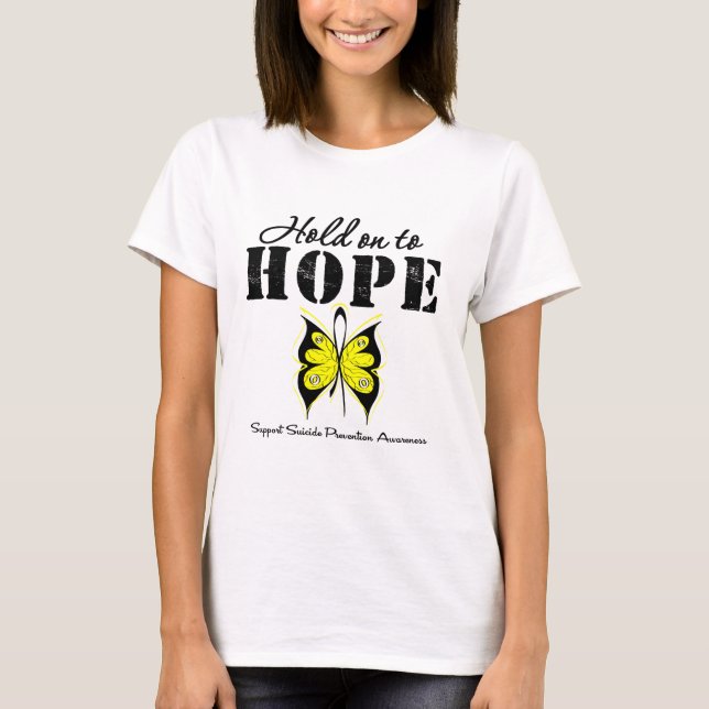 Camiseta A Prevenção Do Suicídio Mantém A Esperança (Frente)