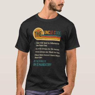 Camiseta A Primeira Regra do Código do Tio é Diversão É Obr