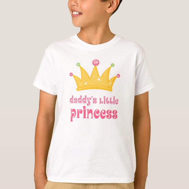 Camiseta A princesa pequena Coroa do pai (Frente)