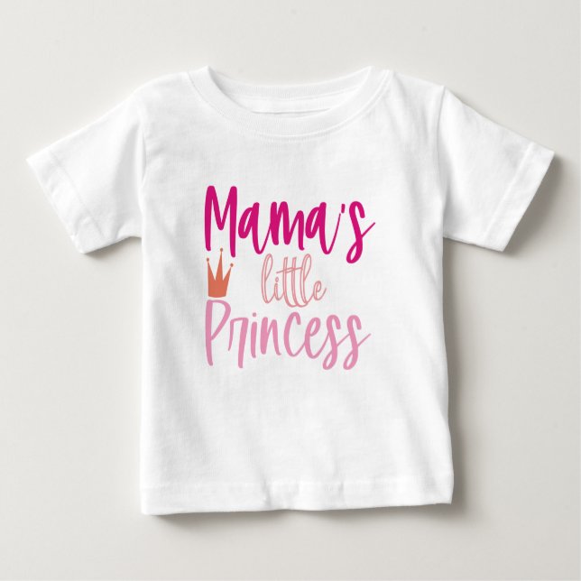 Camiseta A Princesa Pequena da mamãe. (Conjunto corresponde (Frente)