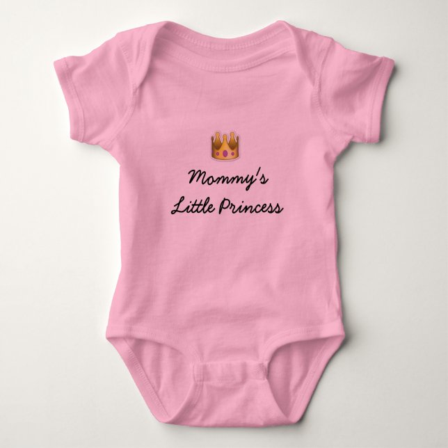 Camiseta A princesa pequena Tutu Bodysuit da mamã no rosa (Frente)