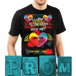 Camiseta A Proposta Vai Para O Baile de formatura<br><div class="desc">Peça a alguém para o seu baile de formatura escolar com este design único estilo de arte. Preencha com nomes e mensagens. Legal estilo de grafite com corações e elementos coloridos. Nova ideia de proposta.</div>