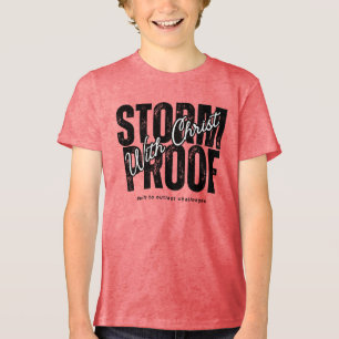 Camiseta À Prova de Tempestade Com Cristo - Fé de Jesus Ora