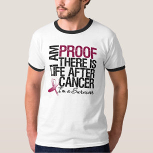 Camiseta A prova do cancer de garganta lá é vida após o