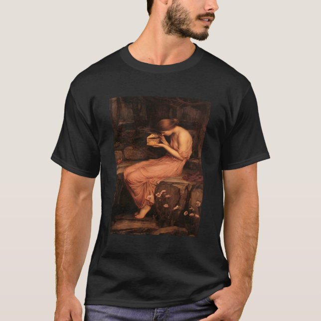 Camiseta A Psicha De John William Waterhouse Abrindo O Gold (Frente)