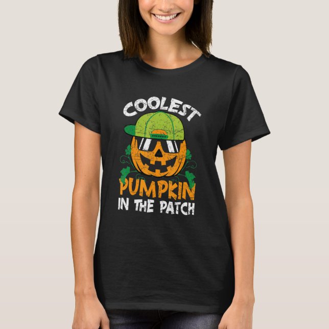 Camiseta A Pumpkin Mais Fria Do Patch Halloween Meninas (Frente)