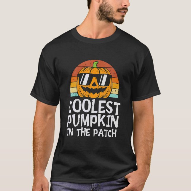 Camiseta A Pumpkin Mais Fria No Hallowee Dos Meninos Da Pat (Frente)