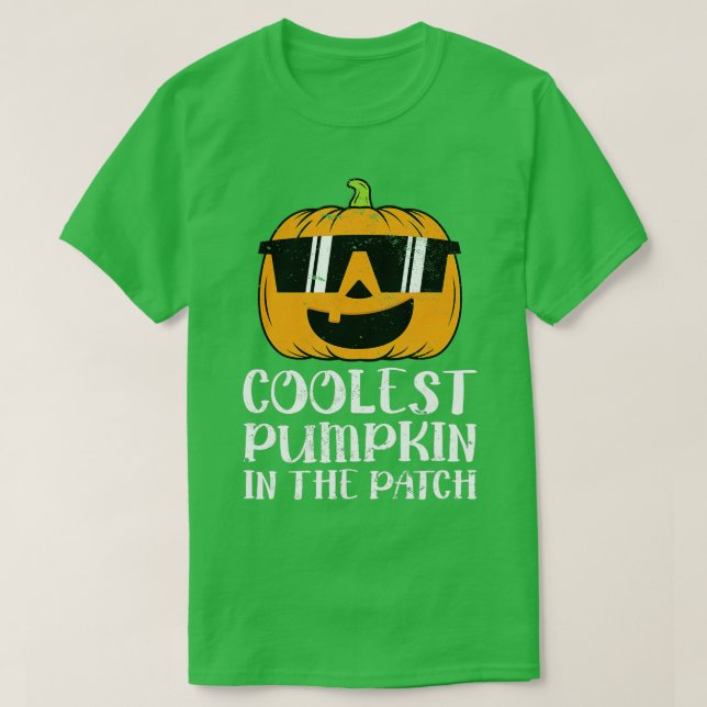 Camiseta A Pumpkin Mais Fria No Hallowee Dos Meninos Da Pat (Frente do Design)