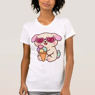 Camiseta A puppy with ice cream