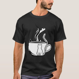 Camiseta A Purr-fect Brew: Black & White Cat