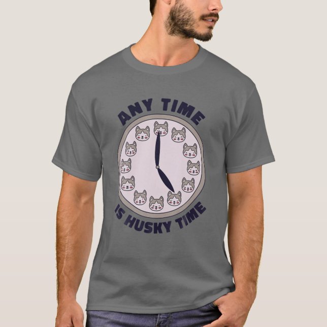 Camiseta A Qualquer Momento É Rouco - Design de Relógio (Frente)