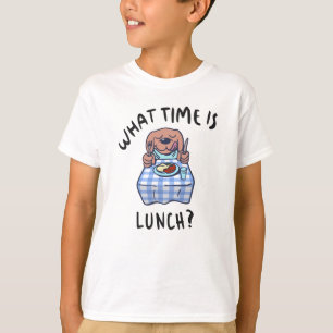 Camiseta A que horas é o almoço